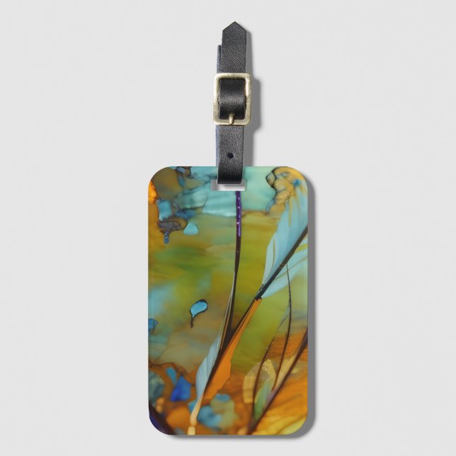 Feather Abstract  AI Art  Luggage Tag (Front Vertical)