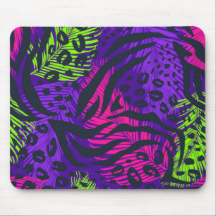 Feather/animal print mouse pad