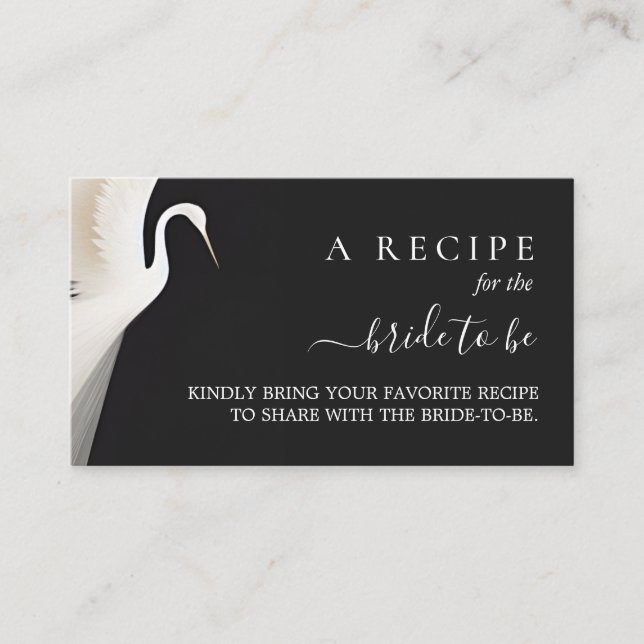 Feather Asian Sky Cloud Crane Fun Bridal Shower Enclosure Card (Front)