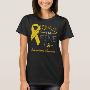 Feather Birds I'm Fine Endometriosis Awareness T-Shirt