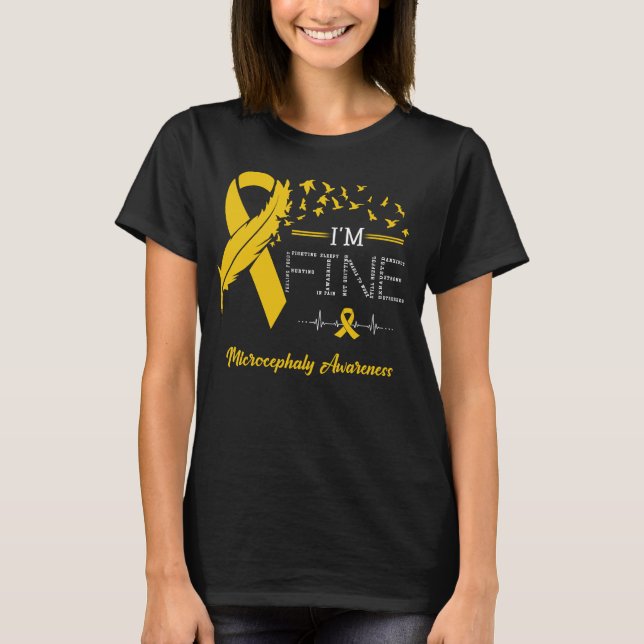 Feather Birds I'm Fine Microcephaly Awareness T-Shirt (Front)