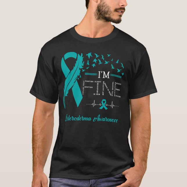 Feather Birds I'm Fine Scleroderma Awareness T-Shirt (Front)