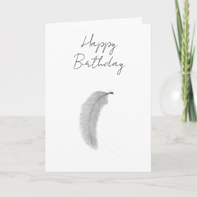 Feather blown by the wind card (Front)