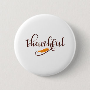 Feather Boho Native Thankful Typography 6 Cm Round Badge