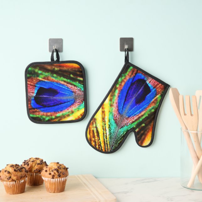 Feather by Shirley Taylor Oven Mitt & Pot Holder Set (Insitu(Hanging))