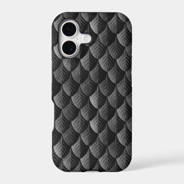 Feather Dragon Scale Armour Black iPhone Case (Back)