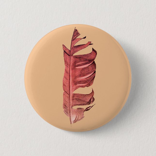 Feather drawing fine art original illustration 6 cm round badge (Front)