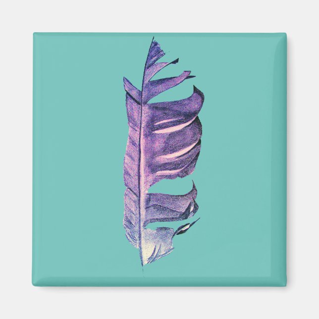 Feather drawing fine art original illustration magnet (Front)