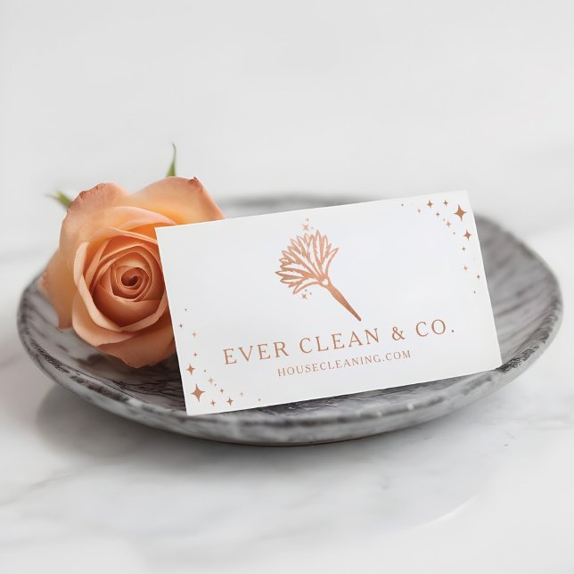 Feather Duster Professional Maid & House Cleaning  Business Card (Feather Duster Professional Maid & House Cleaning Business Card)