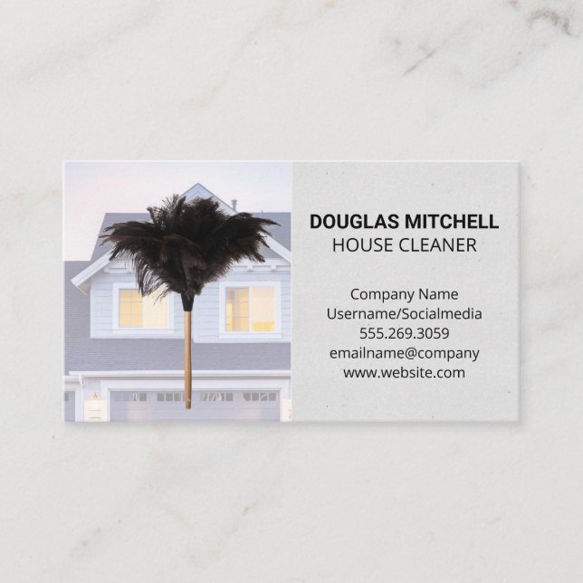 Feather Duster | Residential Home Business Card (Front)