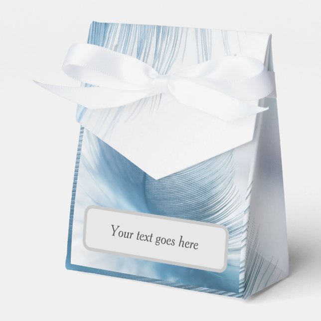 Feather favor box - you can add your own text (Front Side)