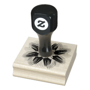 feather flower rubber stamp 
