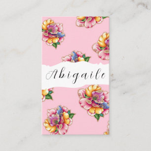 Feather Flower Vector Seamless Vintage Floral  Business Card