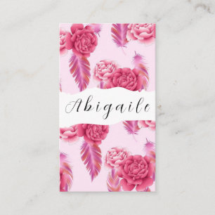 Feather Flower Vector Seamless Vintage Floral  Business Card