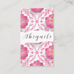 Feather Flower Vector Seamless Vintage Floral Business Card