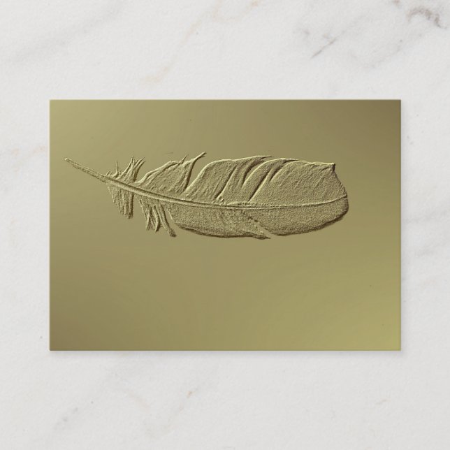 Feather Gold Embossed Feathers Business Cards (Front)