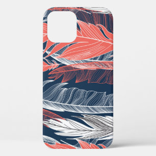Feather Graphics, Beautiful Seamless Pattern. iPhone 12 Case