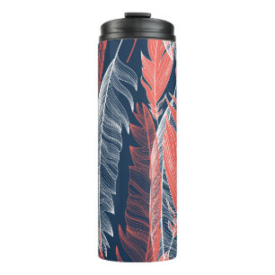 Feather Graphics, Beautiful Seamless Pattern. Thermal Tumbler
