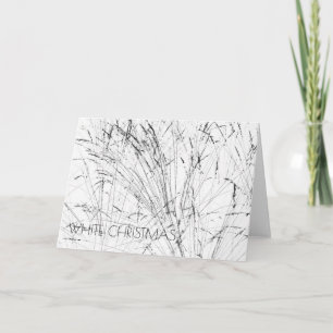 Feather Grass In Snow Horizontal Holiday Card