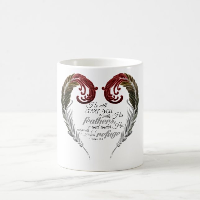 Feather Heart Scripture Mug (Center)