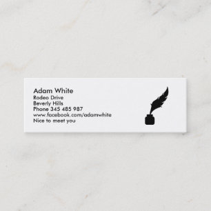 Feather ink writer mini business card