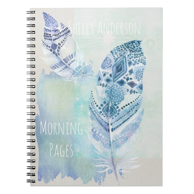 Feather Light Morning Pages Spiral Notebook (Front)