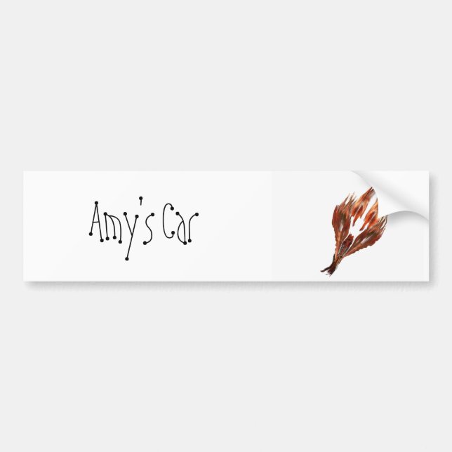 feather logo icon, Amy's Car Bumper Sticker (Front)