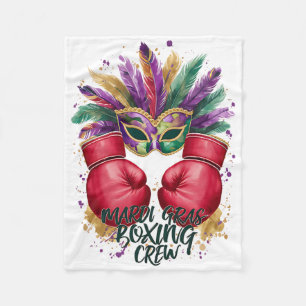 Feather Masquerade Mardi Gras Festive Boxing Glove Fleece Blanket