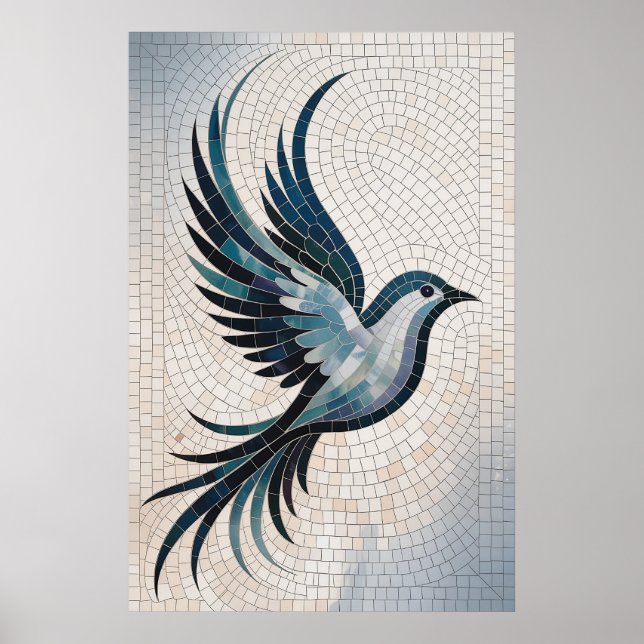 Feather Mosaic - Decorative Bird Poster (Front)