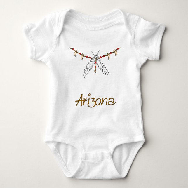 Feather Necklace Baby Bodysuit (Front)