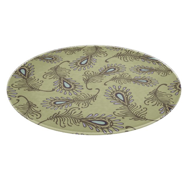 Feather Pattern Cutting Board (Corner)