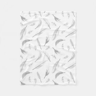 Feather pattern fleece blanket