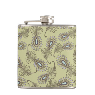 Feather Pattern Hip Flask