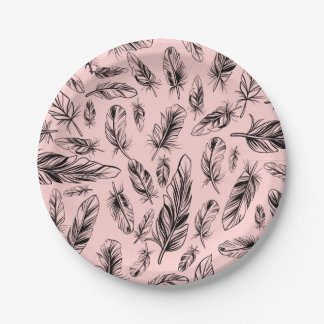 Feather Pattern Paper Plate