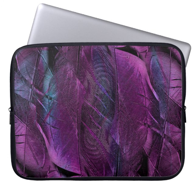 Feather pattern texture form laptop sleeve (Front)