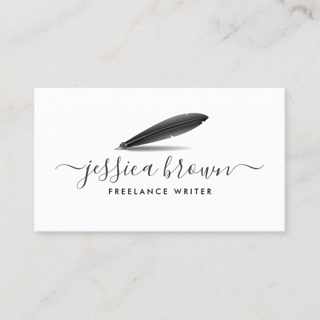 Feather Pen Author Business Card (Front)