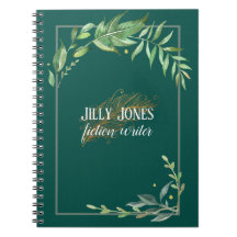 Feather Pen & Leafy Frame in Spruce Green