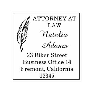 Feather Pen Logo for Notary Self-inking Stamp
