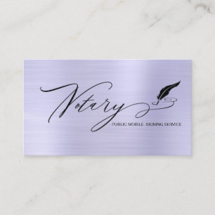 *~* Feather Pen NOTARY Stamp PHOTO Signing Agent Business Card