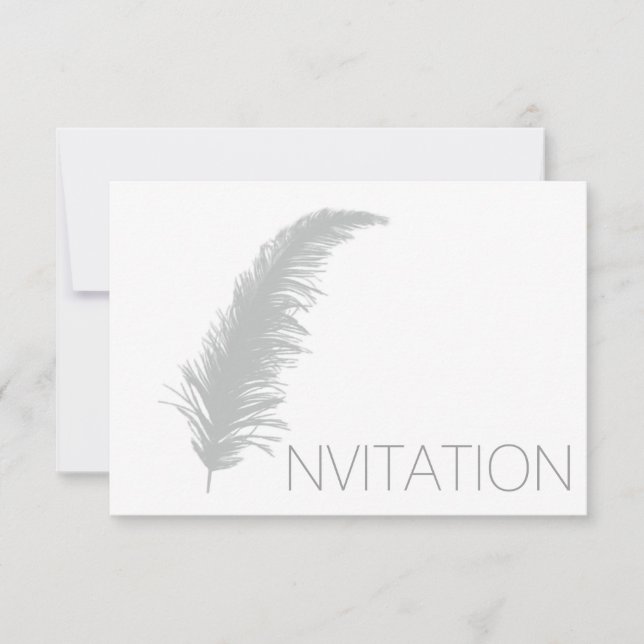 Feather Poetry Evening Invitation Vip Invitation (Front)