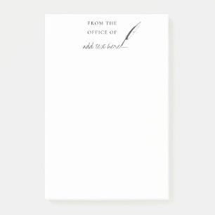 Feather Quill Author Writer Custom Personalised  Post-it Notes