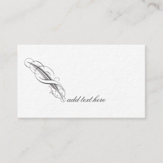 Feather Quill Author Writer Editor Publishing  Business Card