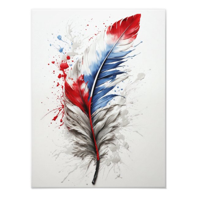 Feather - Red, white and blue Photo Print (Front)