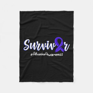 Feather Ribbon Ataxia Awareness Support Gifts  Fleece Blanket