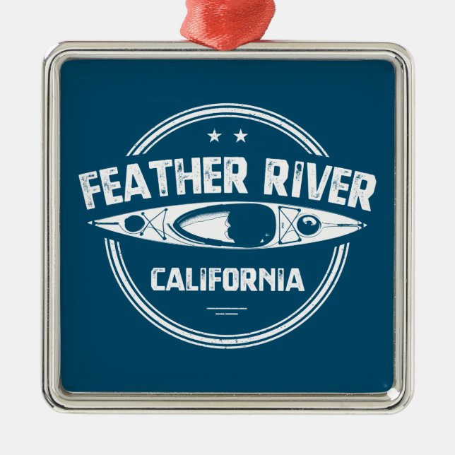 Feather River, California Metal Tree Decoration (Front)