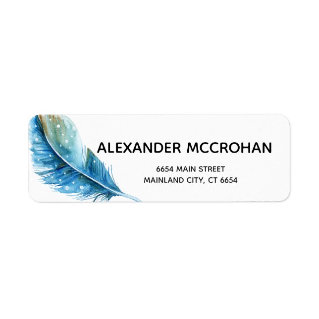 Feather Script Typography Return Address Label (Front)
