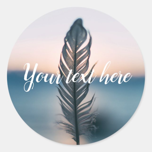 Feather Sea Meditation Classic Round Sticker (Front)