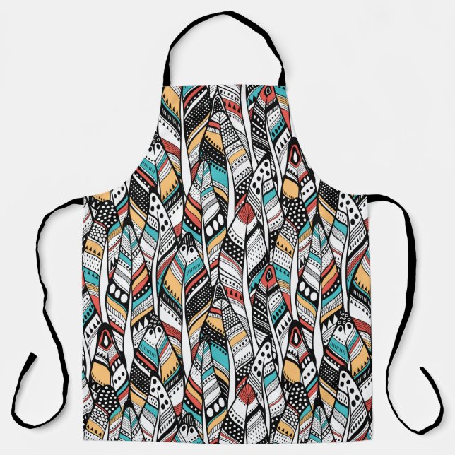 Feather seamless pattern apron (Front)