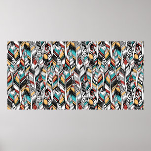 Feather seamless pattern poster