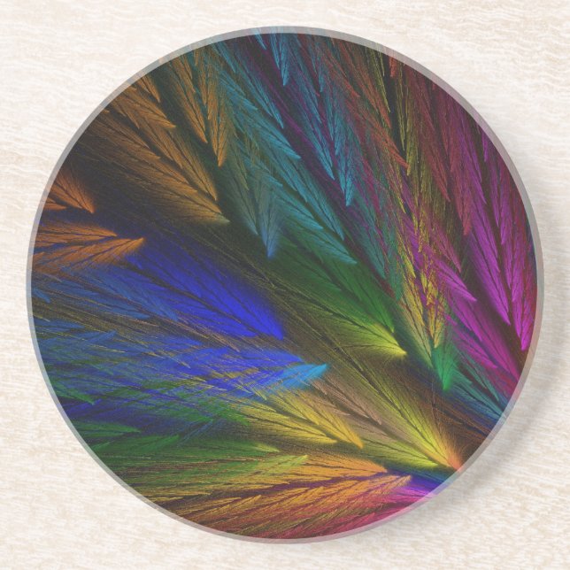 Feather Series-3---Colourful Coaster 1 of   colour (Front)